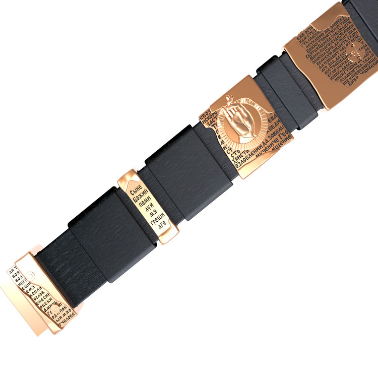 Браслет из золота c кожаным шнурком