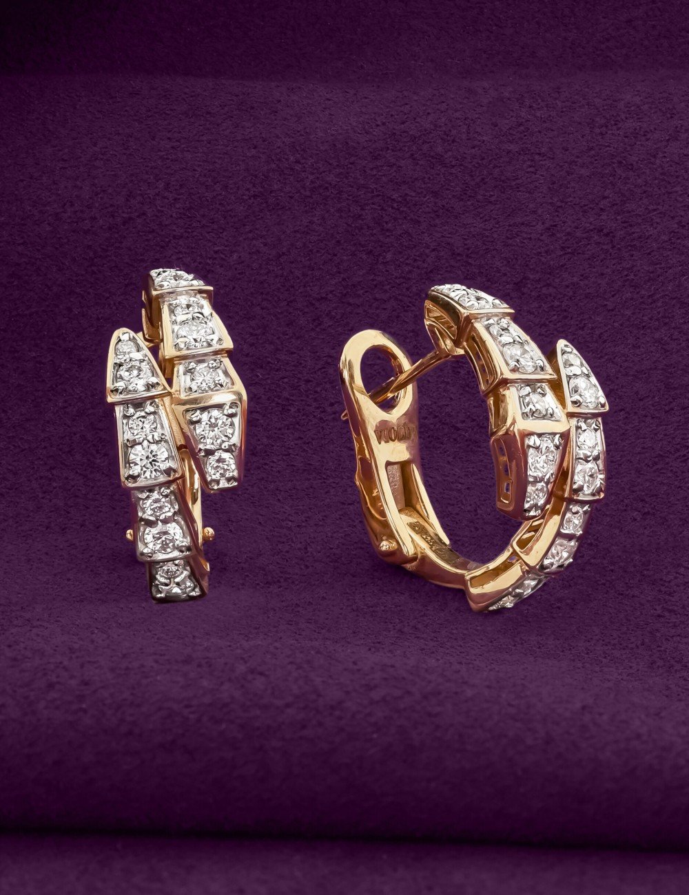 Серьги из золота 585 пробы c бриллиантами