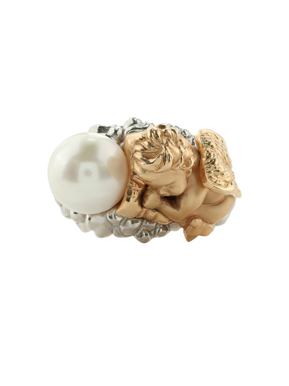 Кольцо из золота c жемчугом
