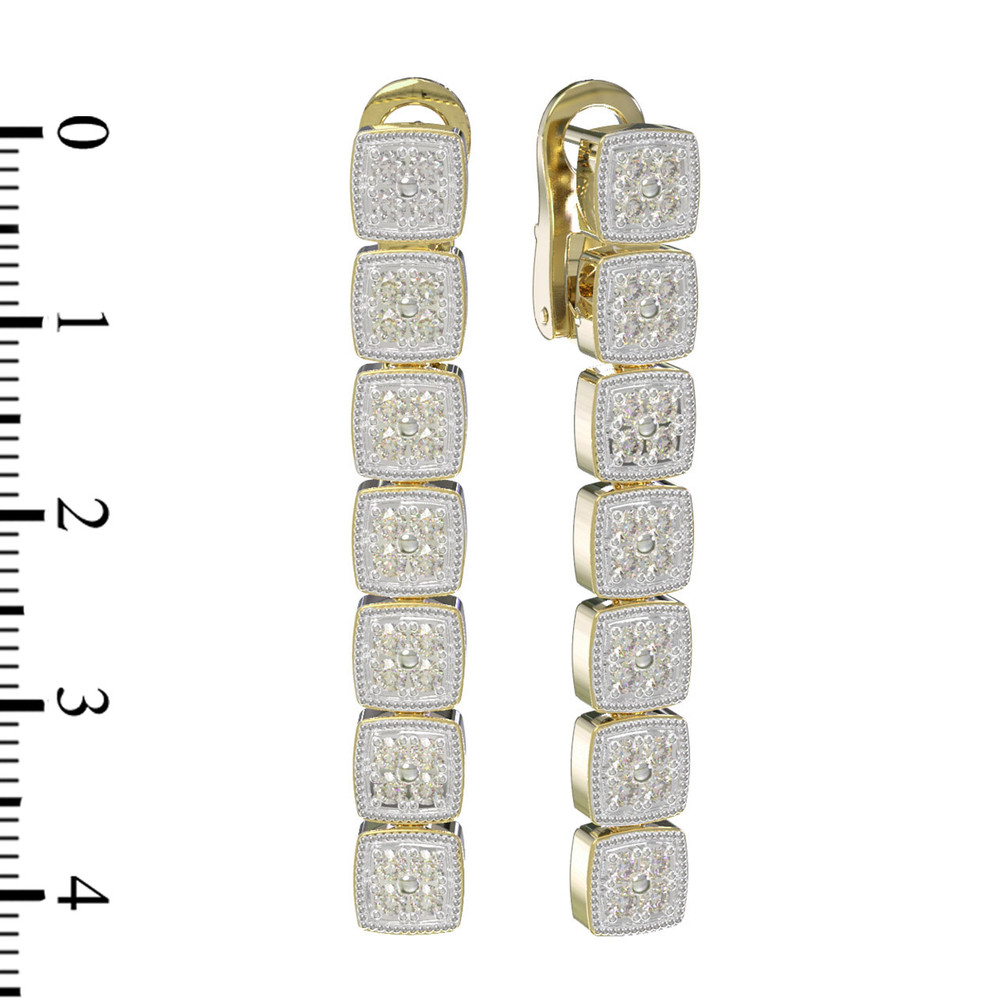 Серьги из лимонного золота c бриллиантами