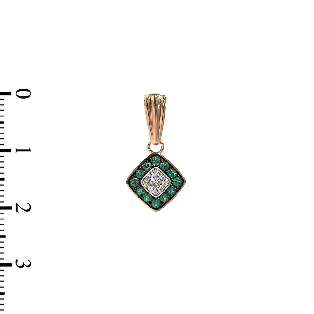 Подвеска из золота c бриллиантами и изумрудом