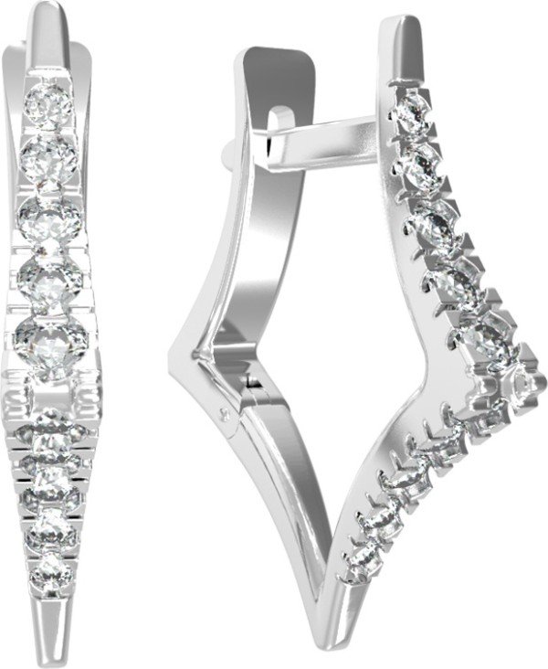 Серьги из белого золота c бриллиантами