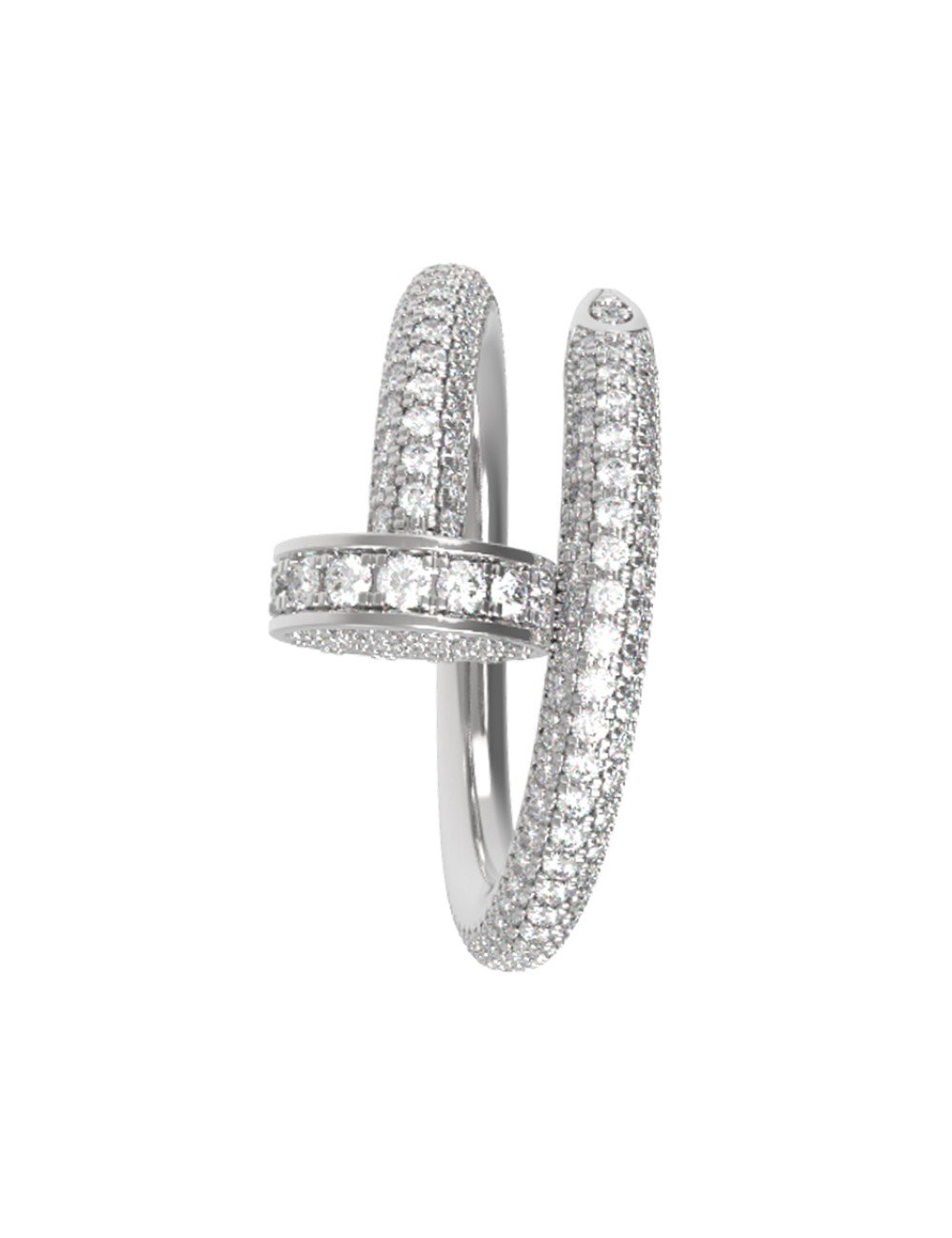 Кольцо из белого золота 585 пробы c бриллиантами