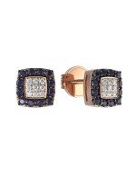 Серьги из золота 585 пробы c бриллиантами и сапфиром