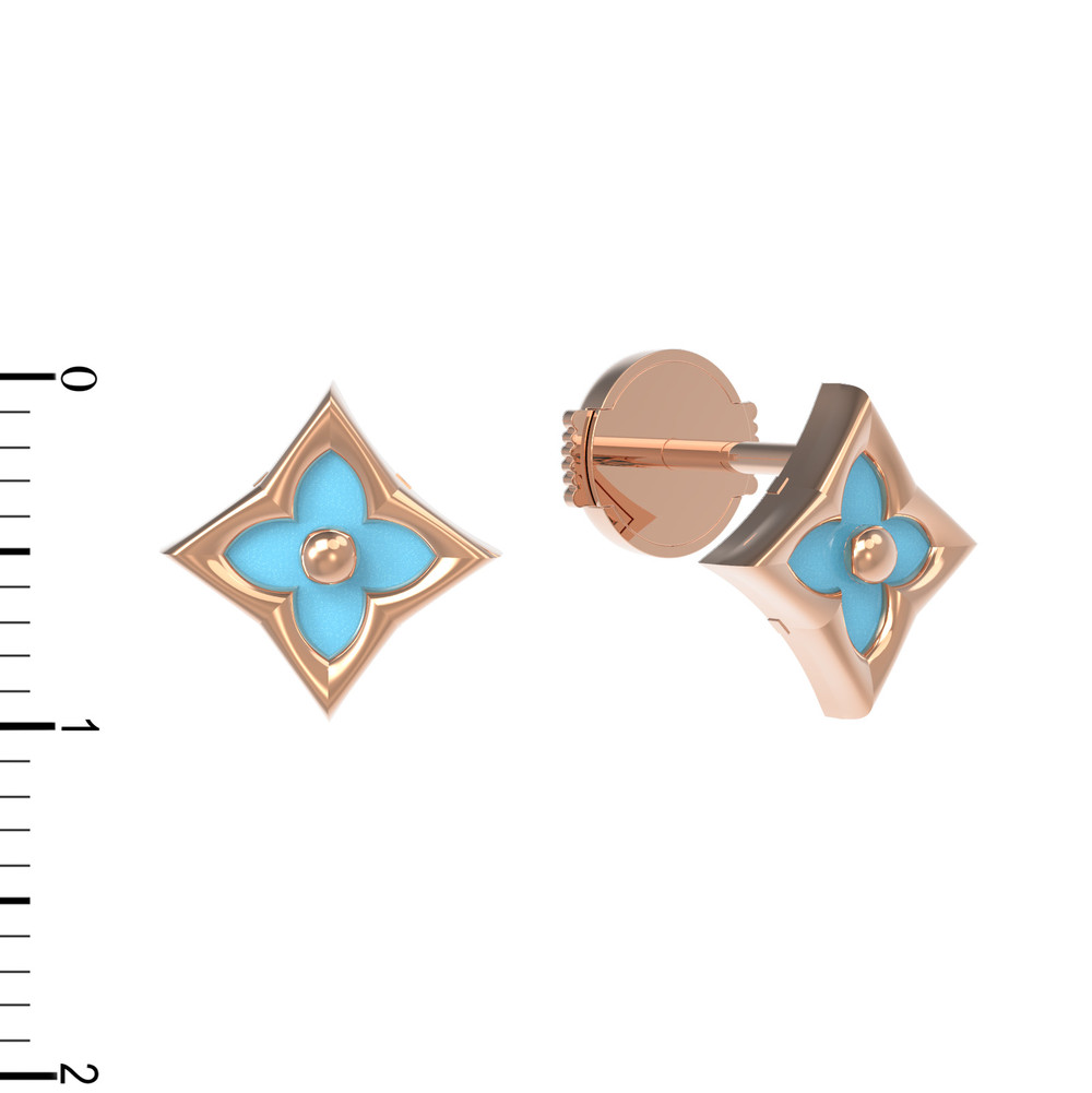 Серьги из золота c бирюзой