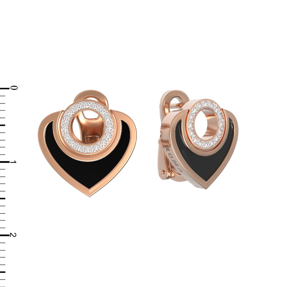 Серьги из золота c бриллиантами и ониксом