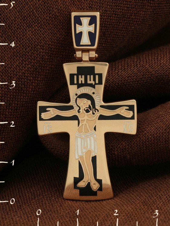 Крест из золота c эмалью