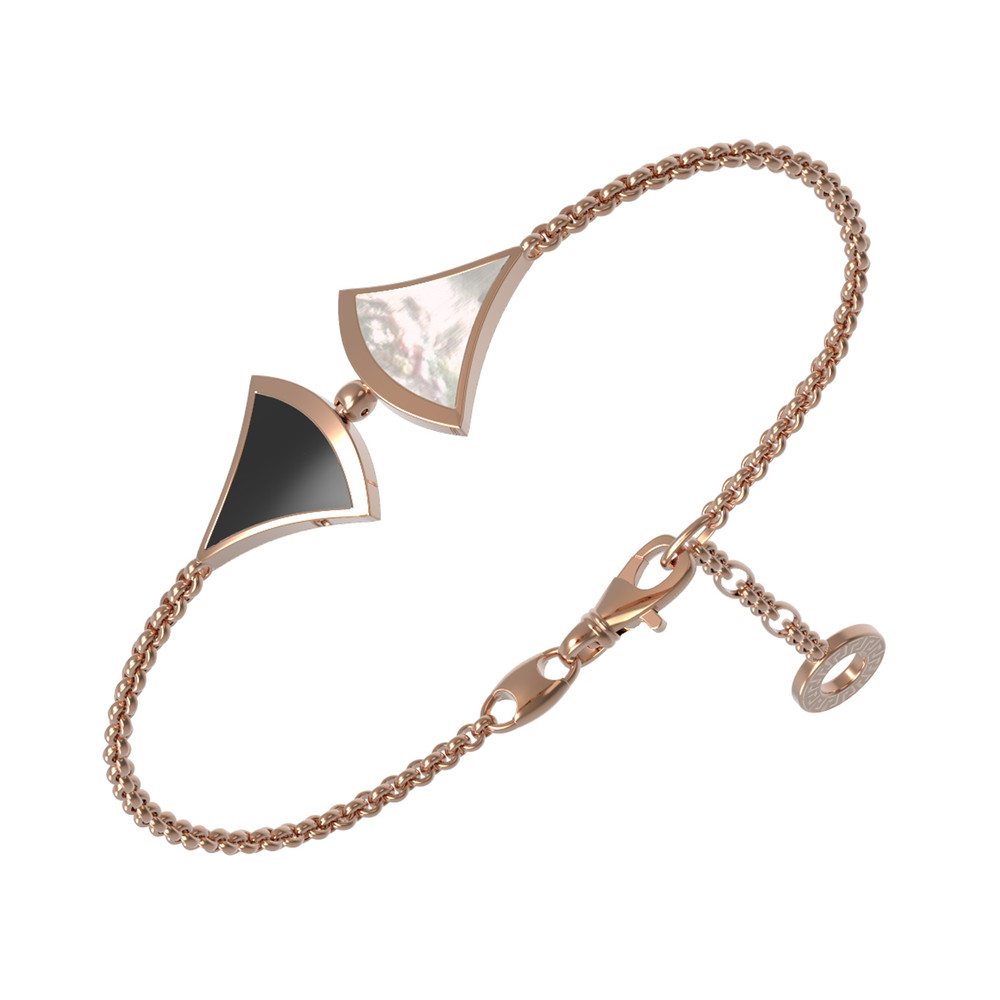 Браслет из золота c ониксом и перламутром