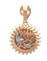 Подвеска из золота 585 пробы c эмалью и жемчугом