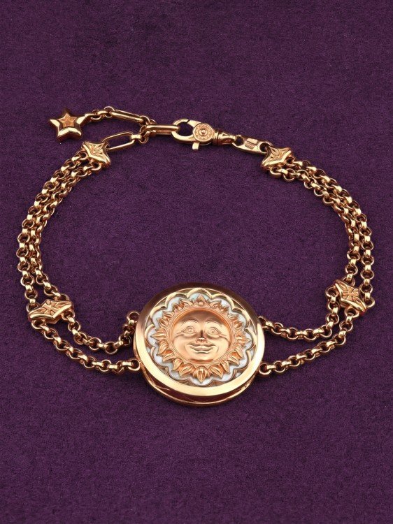 Браслет из золота c ониксом и перламутром