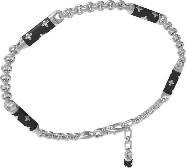 Браслет из белого золота c эмалью