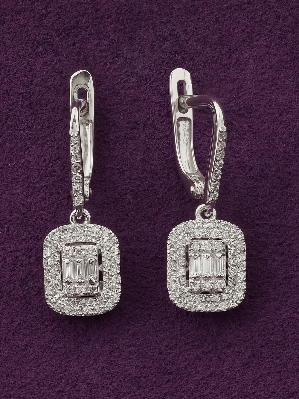 Серьги из белого золота c бриллиантами