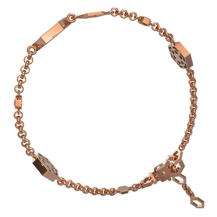 Браслет из золота c бриллиантами, лазуритом и перламутром