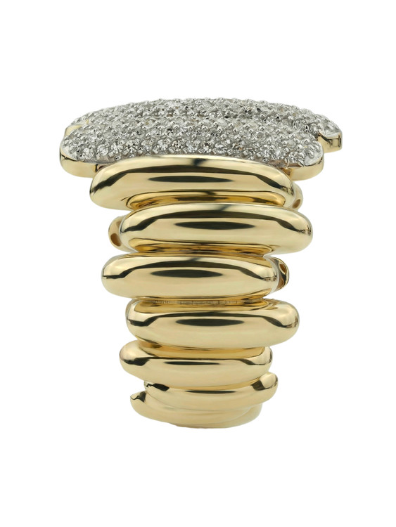 Кольцо из лимонного золота c бриллиантами