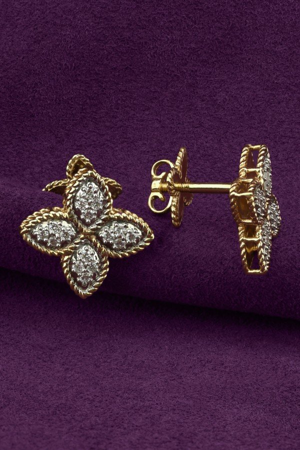 Серьги из лимонного золота c бриллиантами