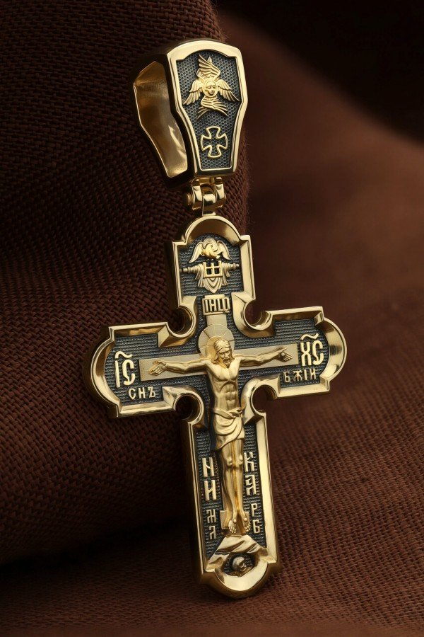 Крест из лимонного золота 585 пробы