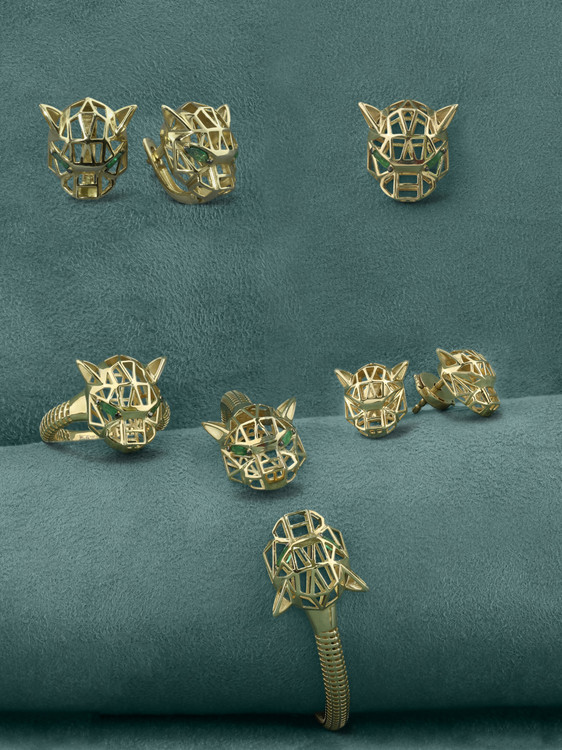 Браслет из лимонного золота c изумрудом