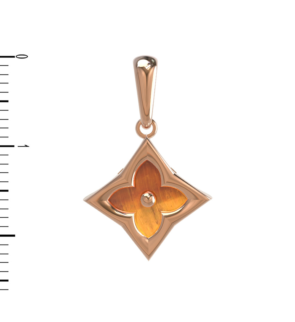 Подвеска из золота c тигровым глазом