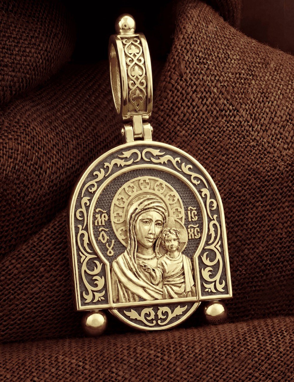 Образок из лимонного золота 585 пробы