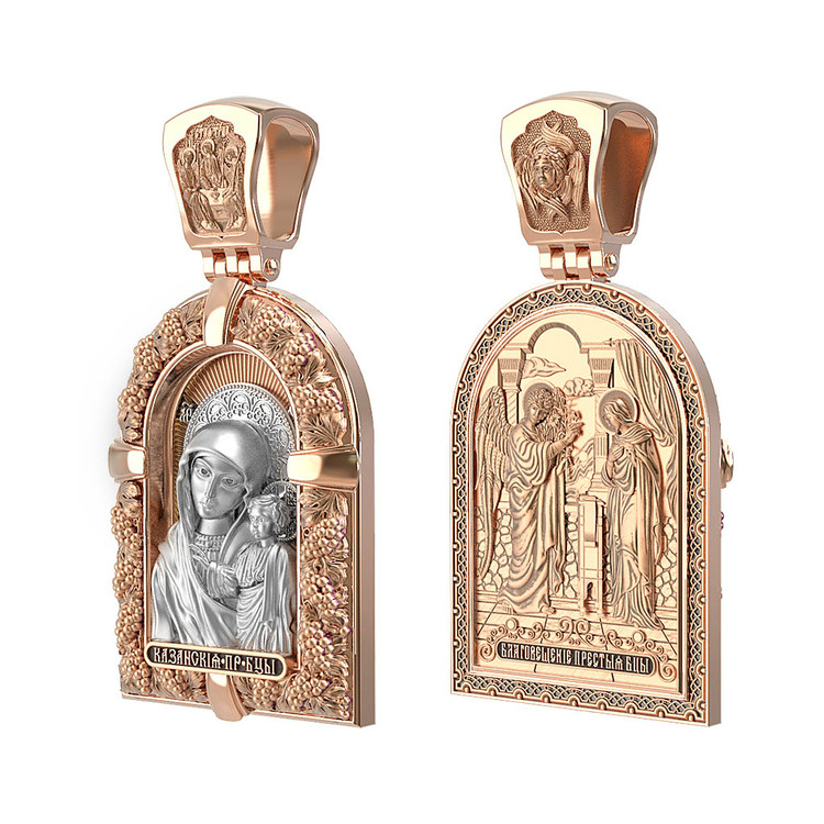 Образок из золота c эмалью