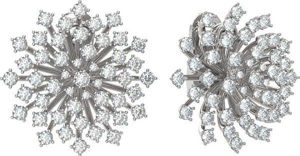 Серьги из белого золота c бриллиантами