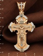 Крест из золота 585 пробы c фианитом