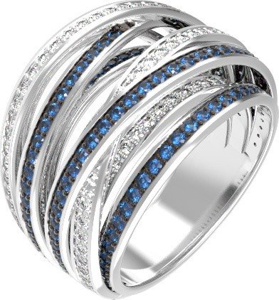 Кольцо из белого золота c фианитом