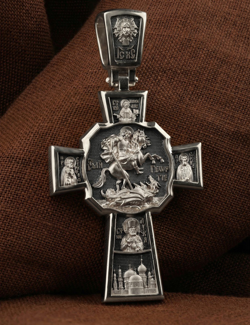 Крест из белого золота 585 пробы