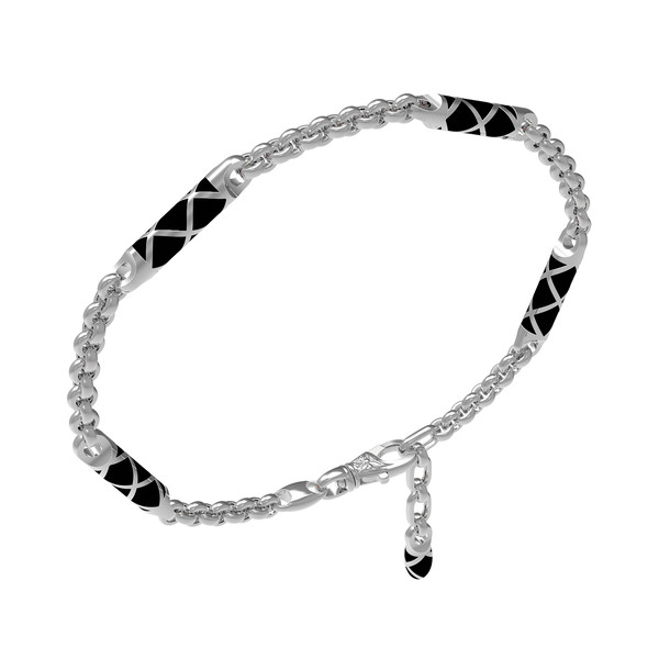 Браслет из белого золота c эмалью