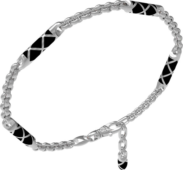 Браслет из белого золота c эмалью