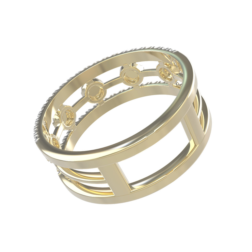 Кольцо из лимонного золота c бриллиантами