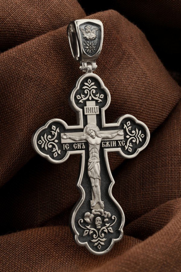 Крест из белого золота 585 пробы