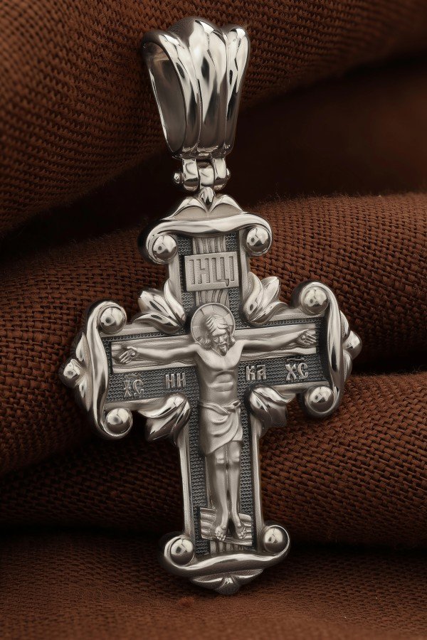 Крест из белого золота 585 пробы