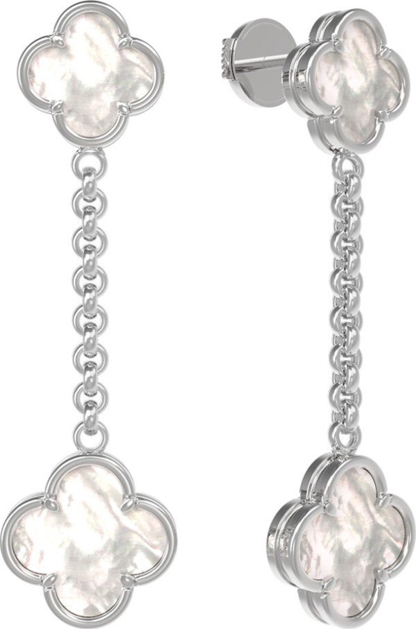 Серьги из белого золота c перламутром