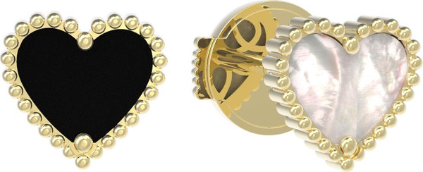 Серьги из лимонного золота c ониксом и перламутром