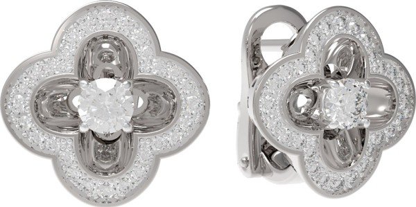 Серьги из белого золота c бриллиантами