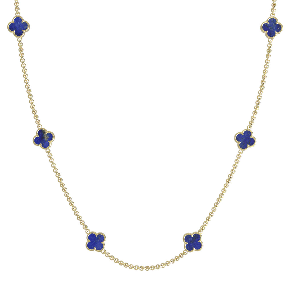 Колье из лимонного золота c лазуритом