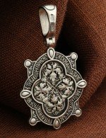 Образок из белого золота 585 пробы c бриллиантами