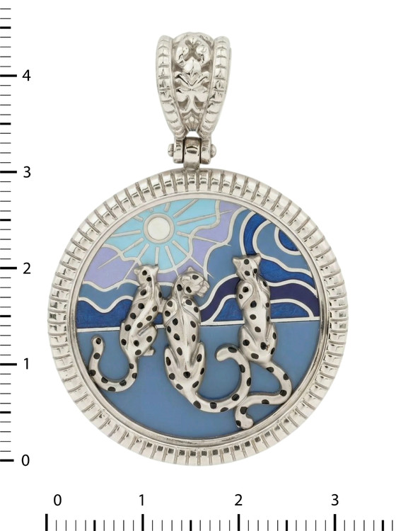 Подвеска из белого золота c эмалью