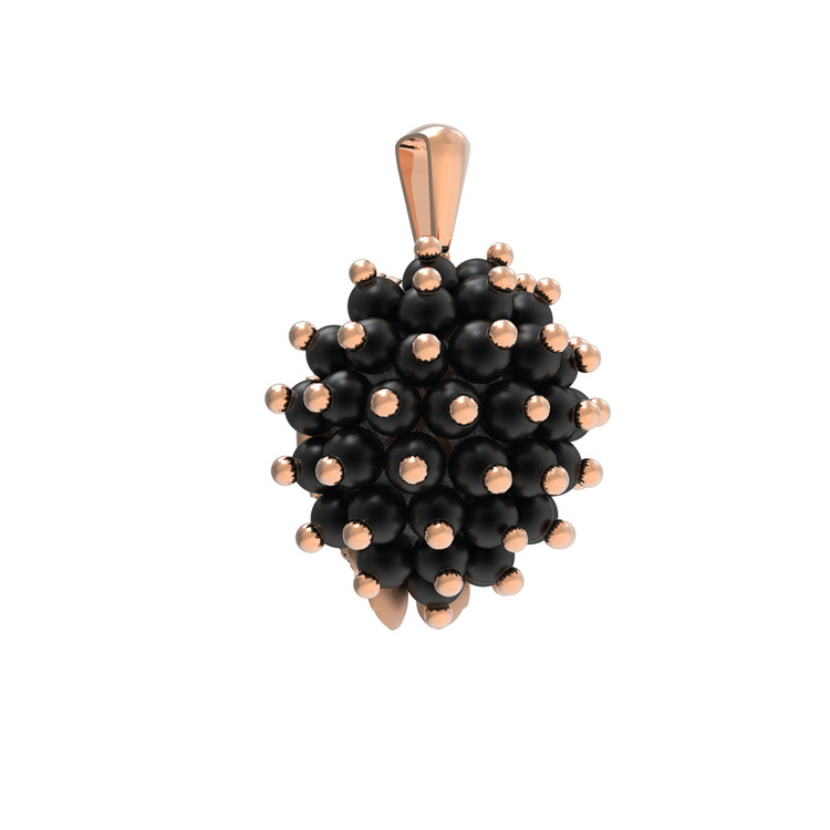 Подвеска из золота c эмалью и ониксом