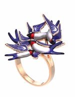 Кольцо из золота 585 пробы c эмалью