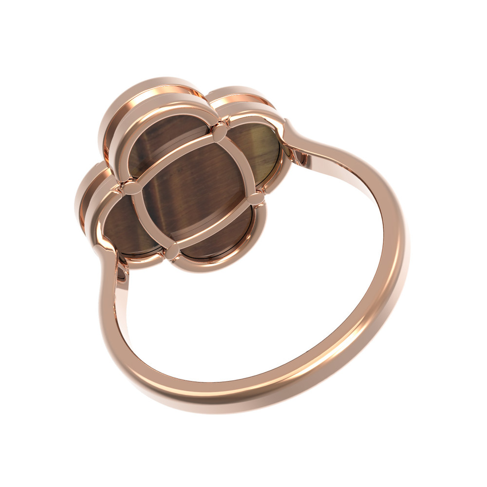 Кольцо из золота c тигровым глазом