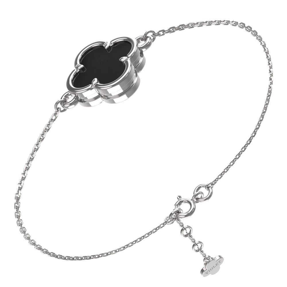 Браслет из белого золота c ониксом