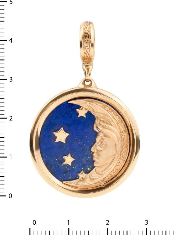 Подвеска из золота c бирюзой и лазуритом