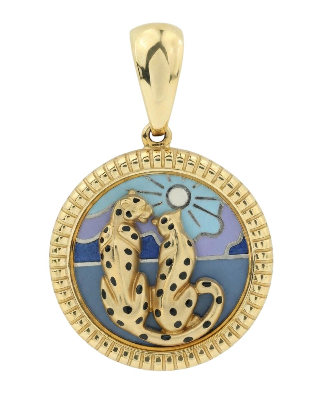 Подвеска из лимонного золота c эмалью