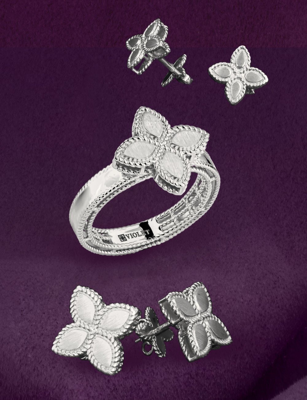 Серьги из белого золота 585 пробы