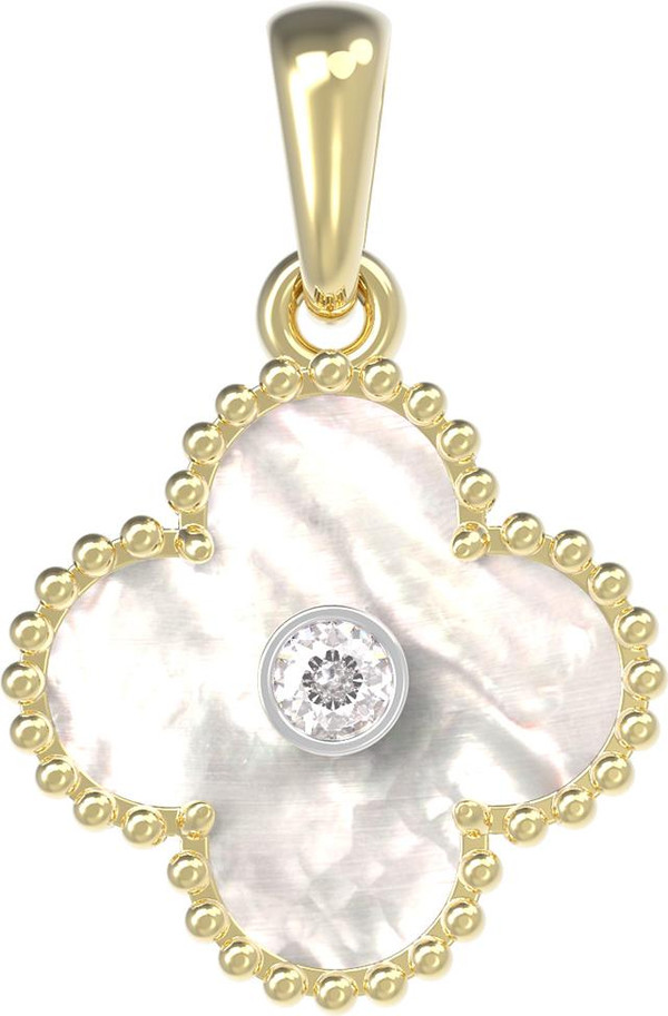 Подвеска из лимонного золота c бриллиантами и перламутром