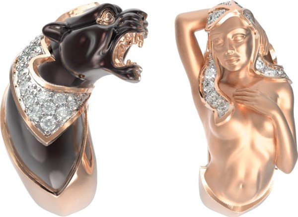 Серьги из золота c фианитом