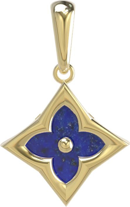 Подвеска из лимонного золота c лазуритом