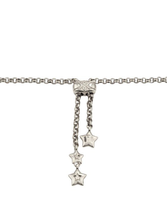 Колье из белого золота c ониксом и перламутром